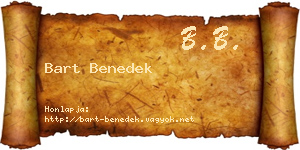 Bart Benedek névjegykártya