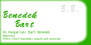 benedek bart business card